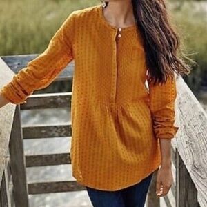 J. Jill Pleated Swiss Dot Cotton Top (PM)